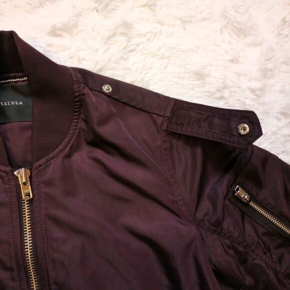 NWT Aritzia Talula Womens S Whitby Bomber Jacket Purple Military Full Zip Coat - Picture 12 of 14